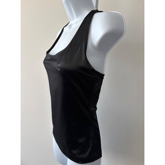 Bebe Sport Vintage Tank Top M Y2K Faux Leather Liquid Look Racerback Made in USA - Picture 13 of 13